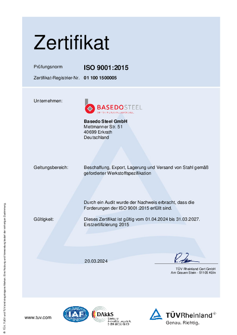 ISO 9001:2015 Zertifikat